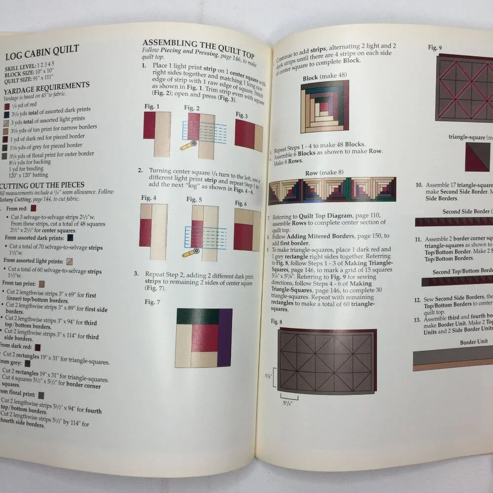 Leisure Arts Quick-Method Quilts Book Quilting Sewing Diagrams Patterns Designs